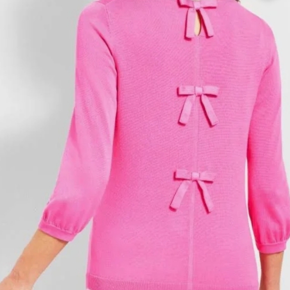 Talbots Tops - Talbots Coral Knit Top with Back Bow Detail